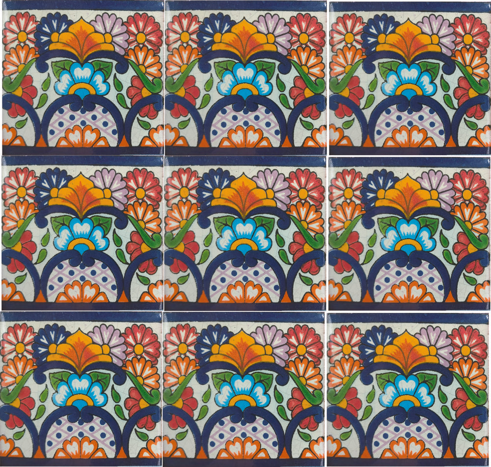 Azulejo Talavera Artesanal Decorado modelo 103