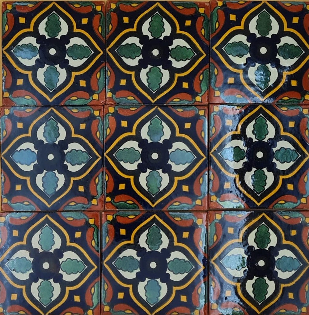 Azulejo Talavera Artesanal Decorado modelo 113
