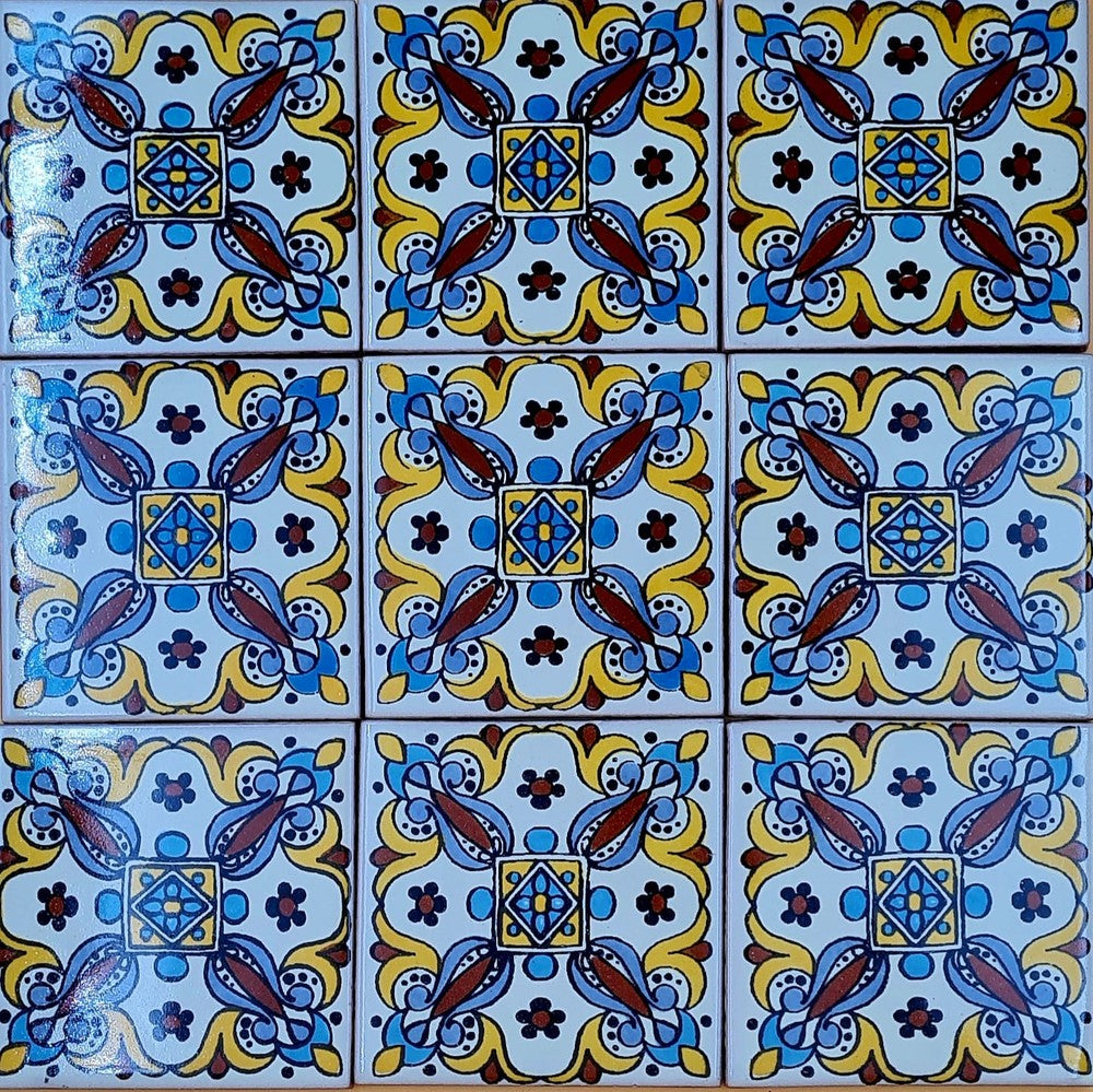 Azulejo Talavera Artesanal Decorado modelo 115
