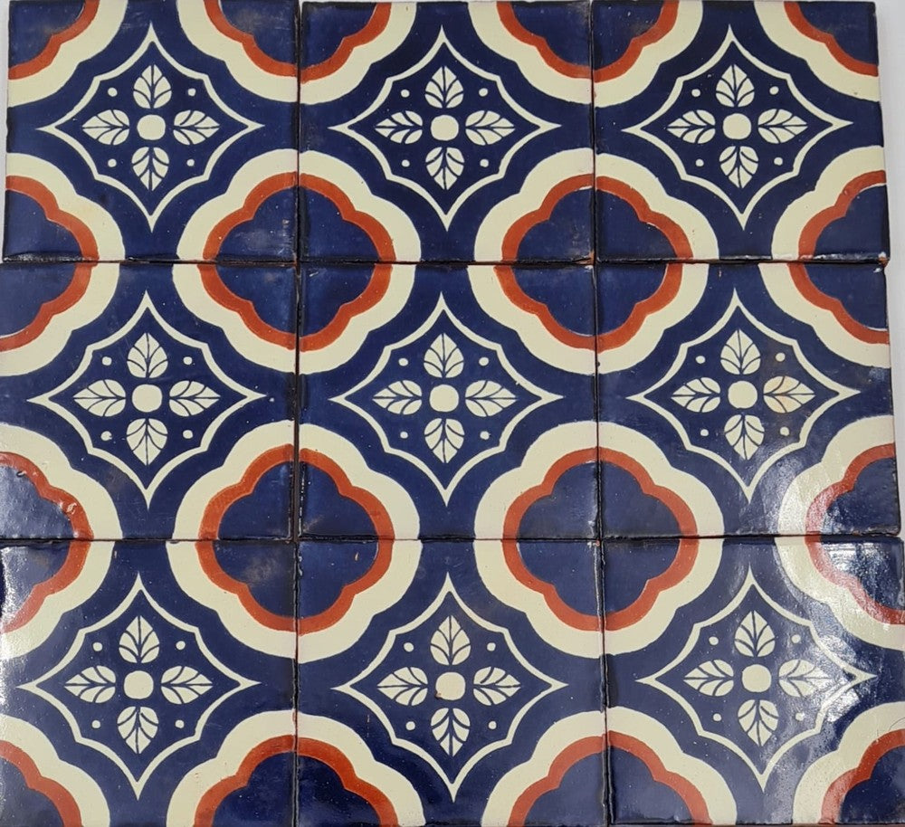 Azulejo Talavera Artesanal Decorado modelo 118