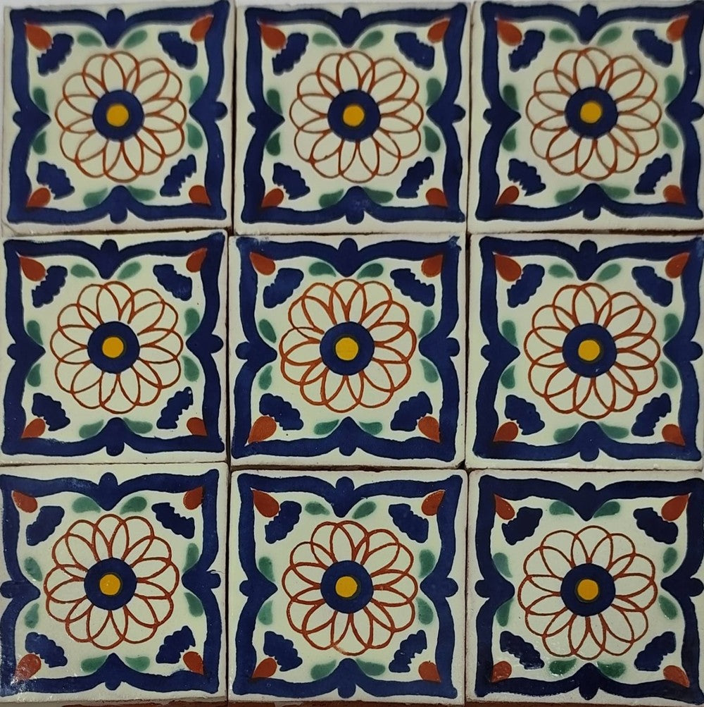 Azulejo Talavera Artesanal Decorado modelo 122