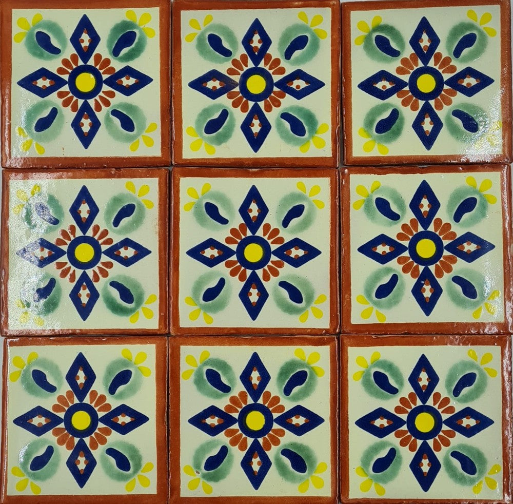 Azulejo Talavera Artesanal Decorado modelo 127
