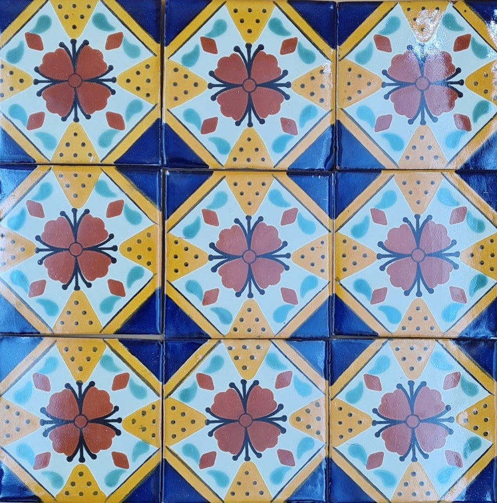 Azulejo Talavera Artesanal Decorado modelo 026