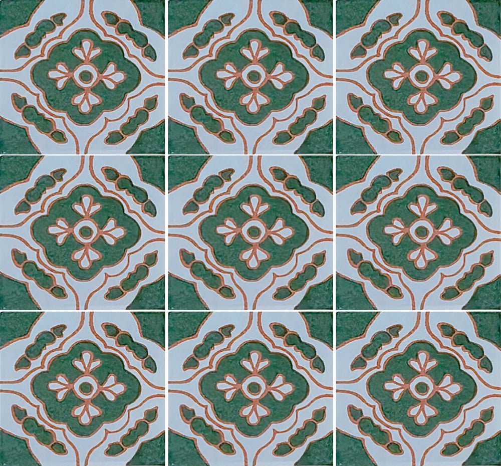 Azulejo Talavera Artesanal Decorado modelo 048
