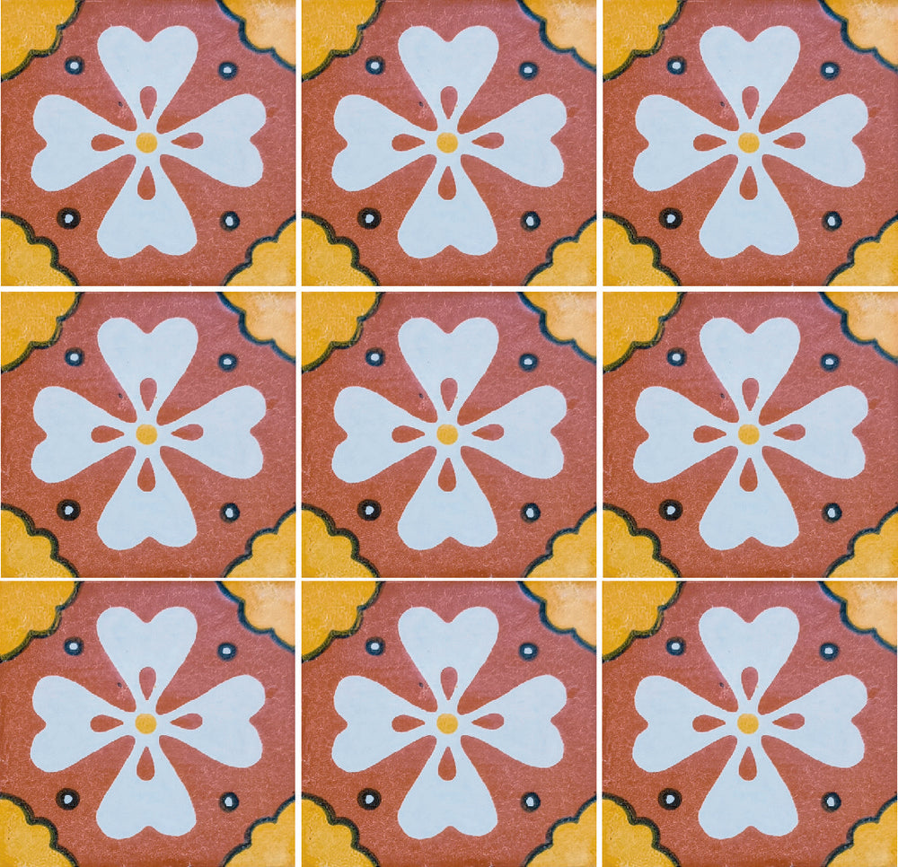 Azulejo Talavera Artesanal Decorado modelo 059
