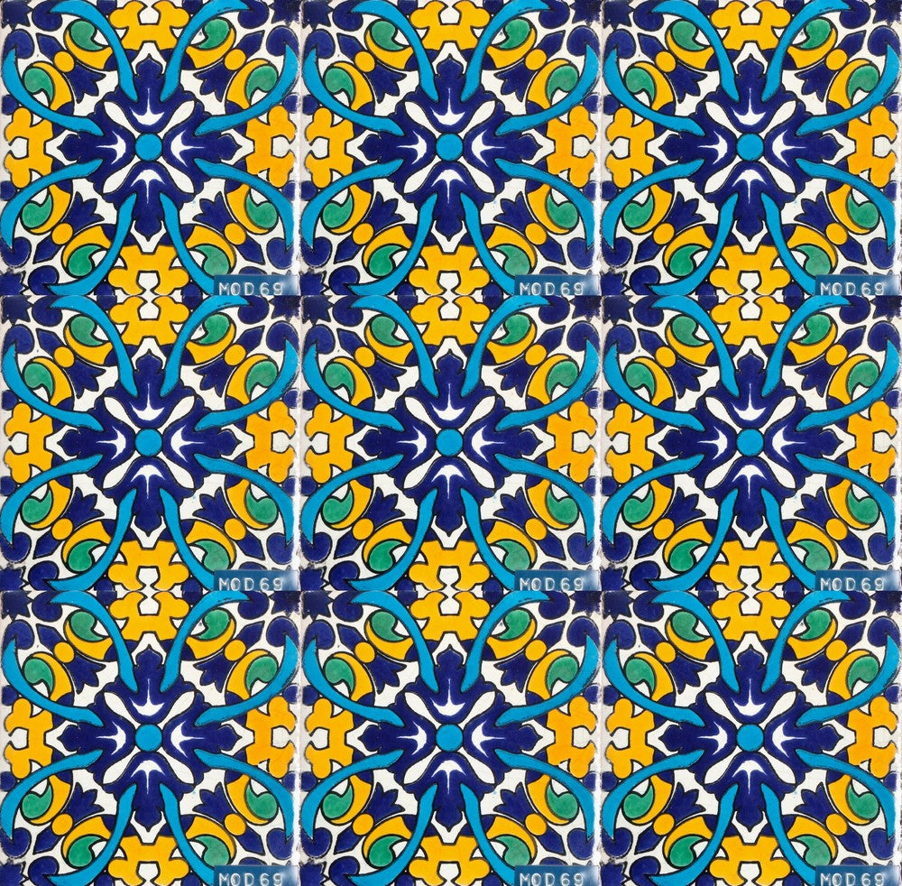 Azulejo Talavera Artesanal Decorado modelo 069