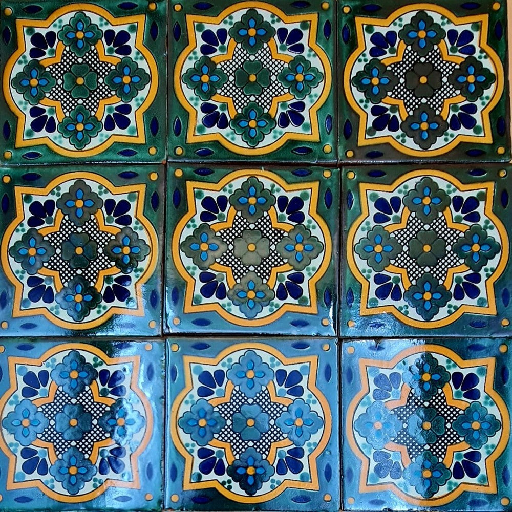 Azulejo Talavera Artesanal Decorado modelo 073