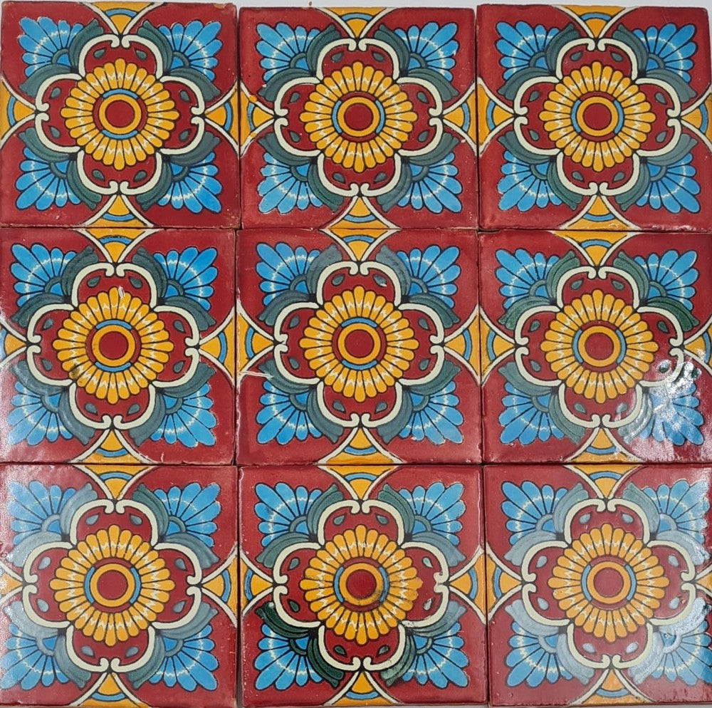 Azulejo Talavera Artesanal Decorado modelo 082