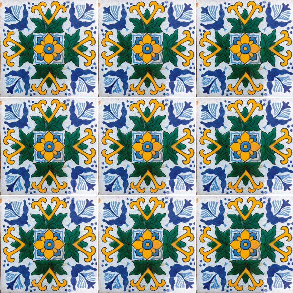 Azulejo Talavera Artesanal Decorado modelo 084