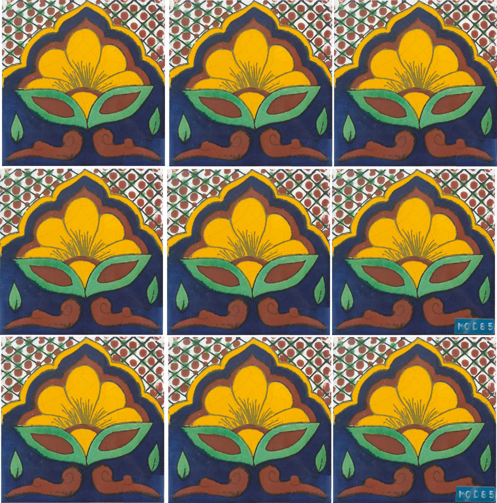 Azulejo Talavera Artesanal Decorado modelo 085