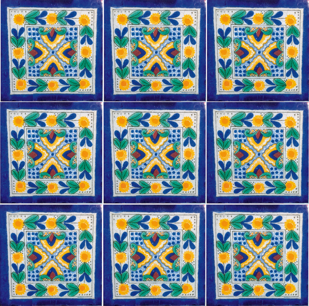 Azulejo Talavera Artesanal Decorado modelo 090