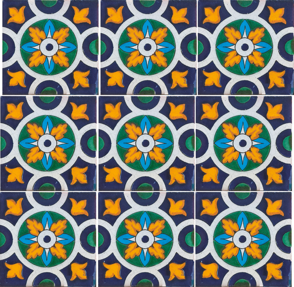 Azulejo Talavera Artesanal Decorado modelo 094