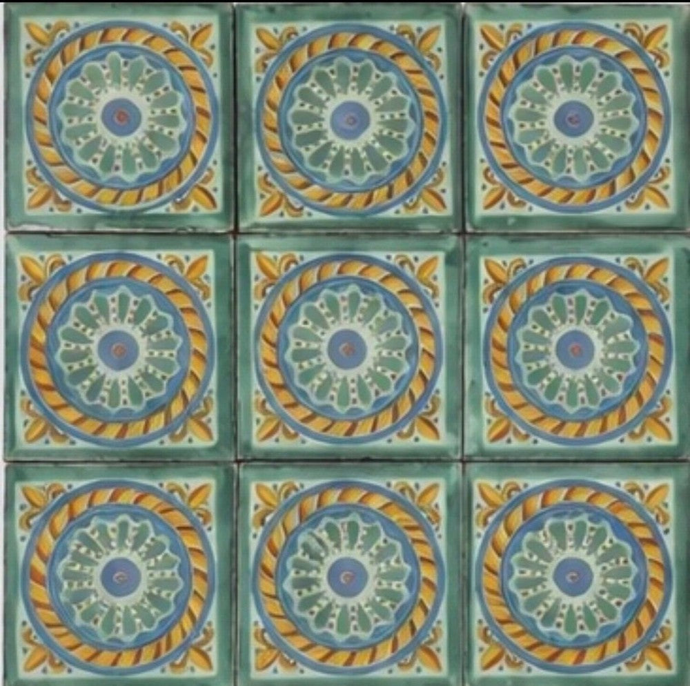 Azulejo Talavera Artesanal Decorado modelo 095