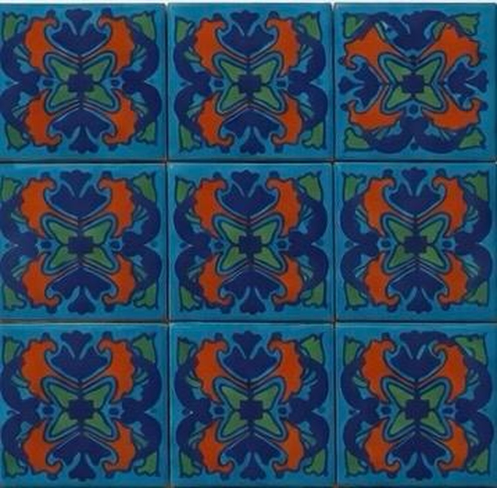 Azulejo Talavera Artesanal Decorado modelo 096