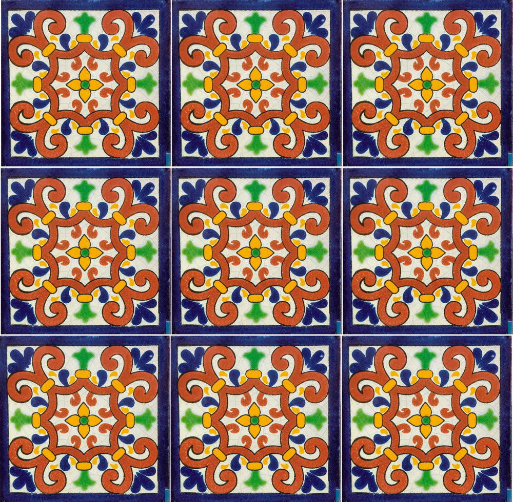 Azulejo Talavera Artesanal Decorado modelo 098