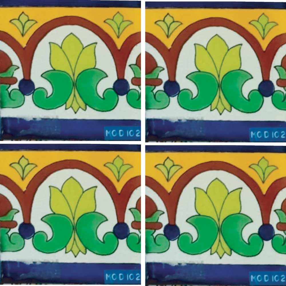 Azulejo Talavera Artesanal Decorado modelo 102