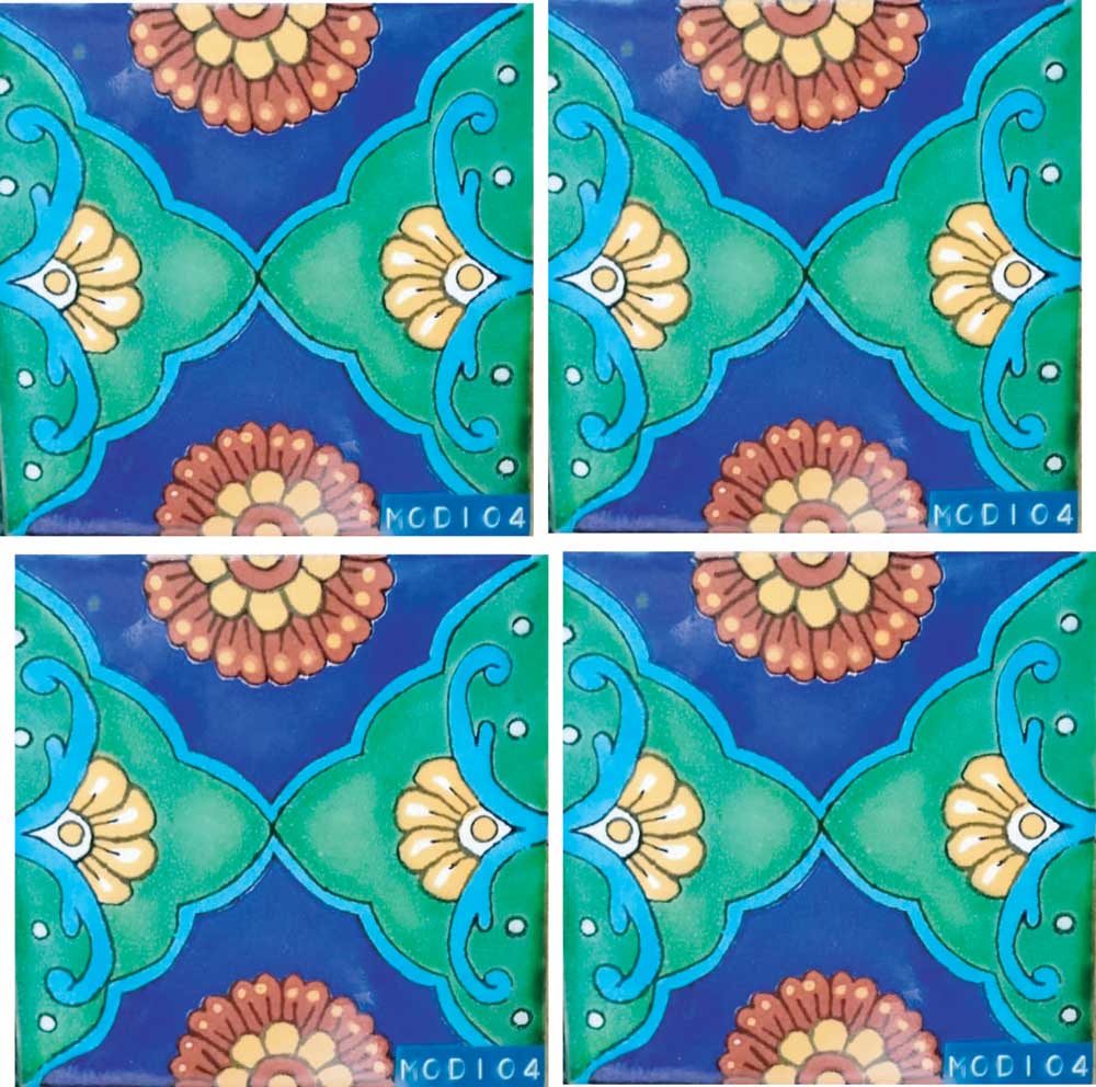 Azulejo Talavera Artesanal Decorado modelo 104