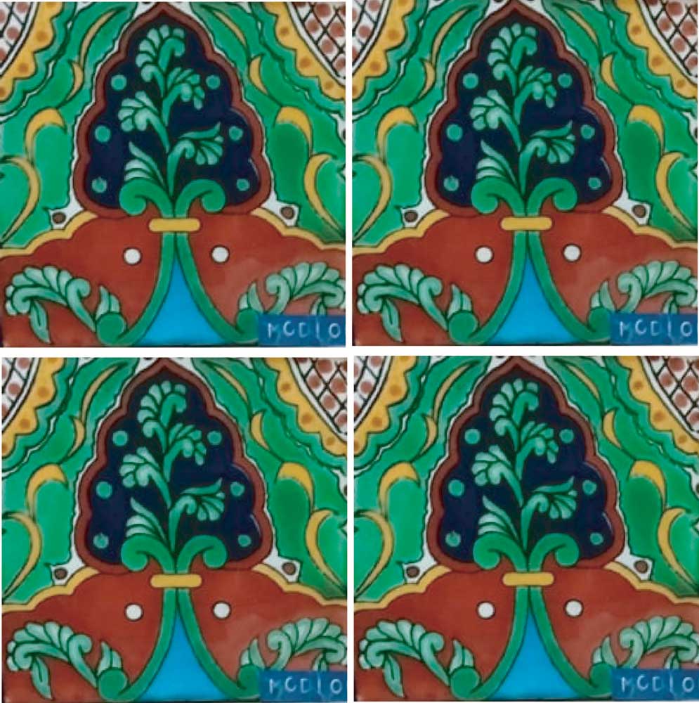 Azulejo Talavera Artesanal Decorado modelo 106