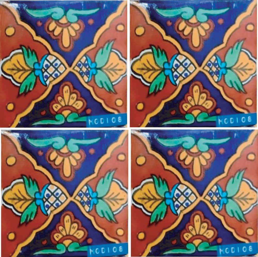 Azulejo Talavera Artesanal Decorado modelo 108