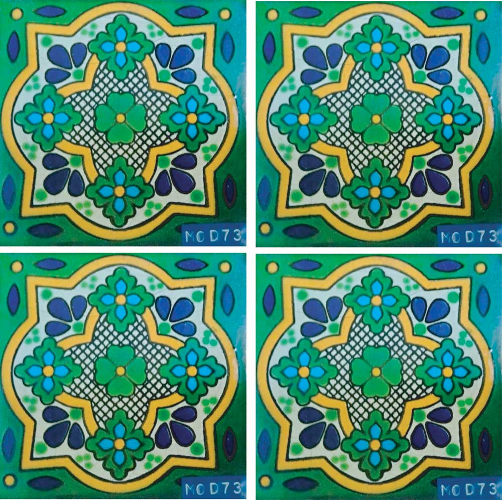 Azulejo Talavera Artesanal Decorado modelo 73