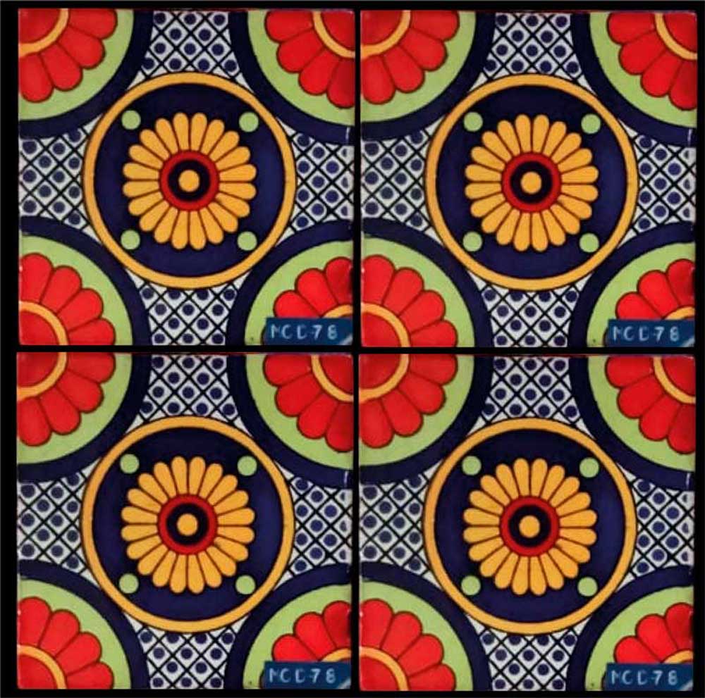 Azulejo Talavera Artesanal Decorado modelo 78