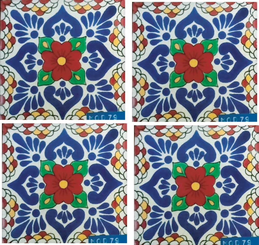 Azulejo Talavera Artesanal Decorado modelo 79