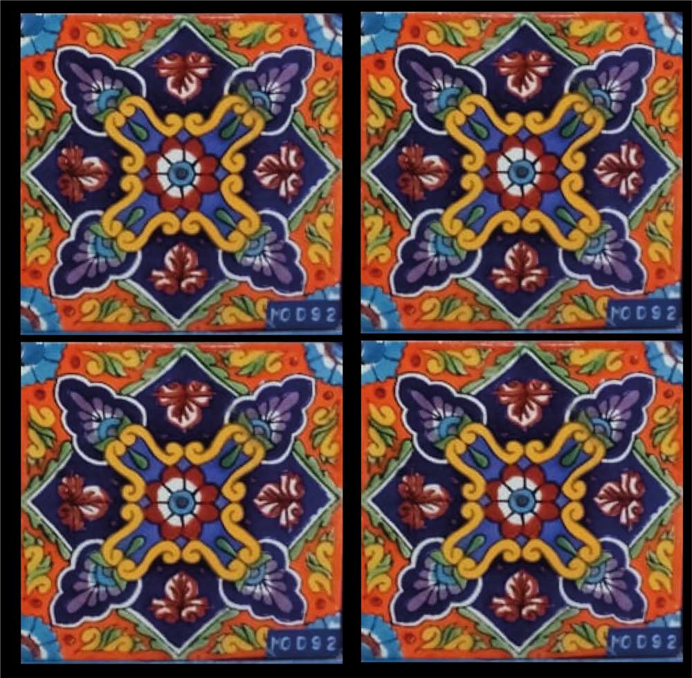 Azulejo Talavera Artesanal Decorado modelo 92