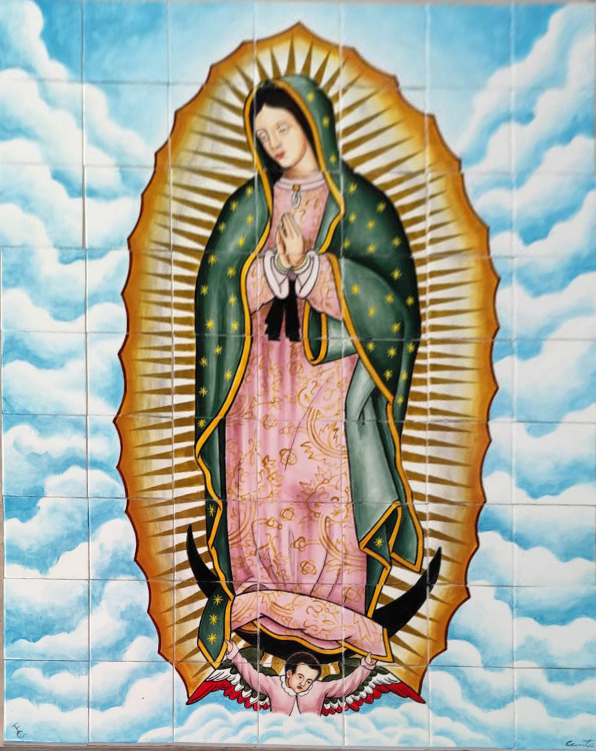 Mural 63 pz Virgen de Guadalupe Nubes