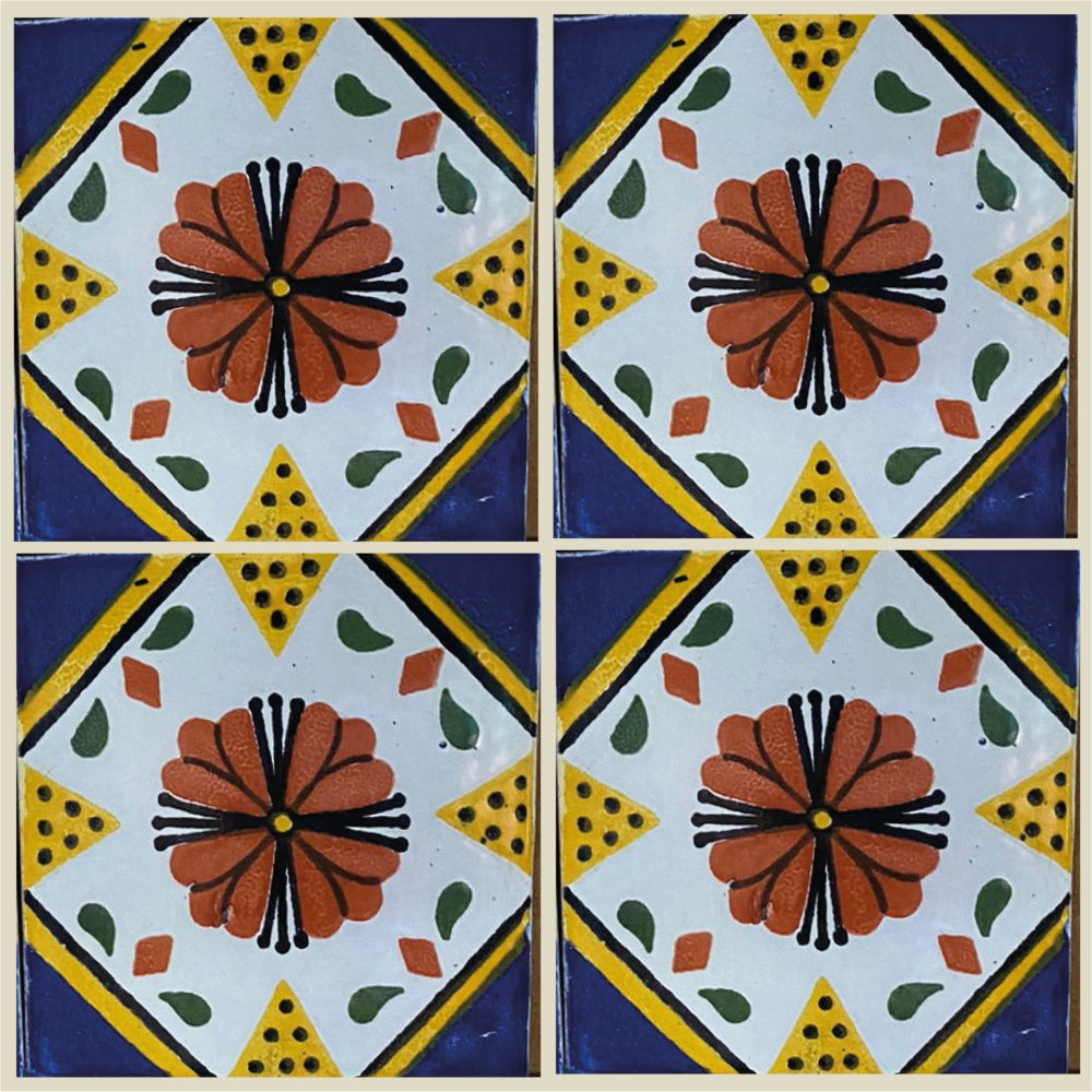Azulejo Talavera Artesanal Decorado modelo 26