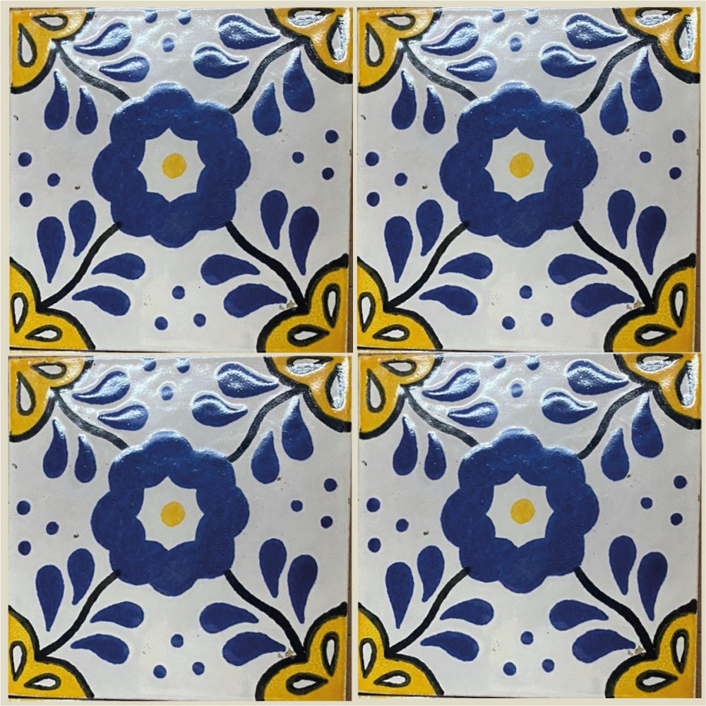 Azulejo Talavera Artesanal Decorado modelo 28