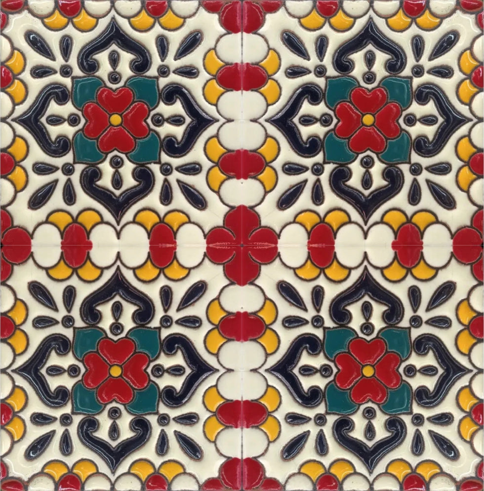 Azulejo Relieve Talavera Decorado Relieve modelo 079