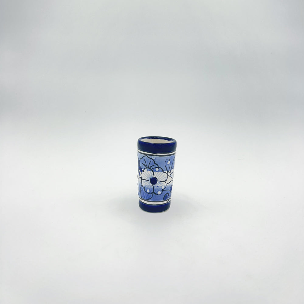 Vaso Tequilero Vajilla Talavera Azul