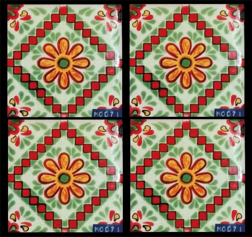 Azulejo Talavera Artesanal Decorado modelo 71