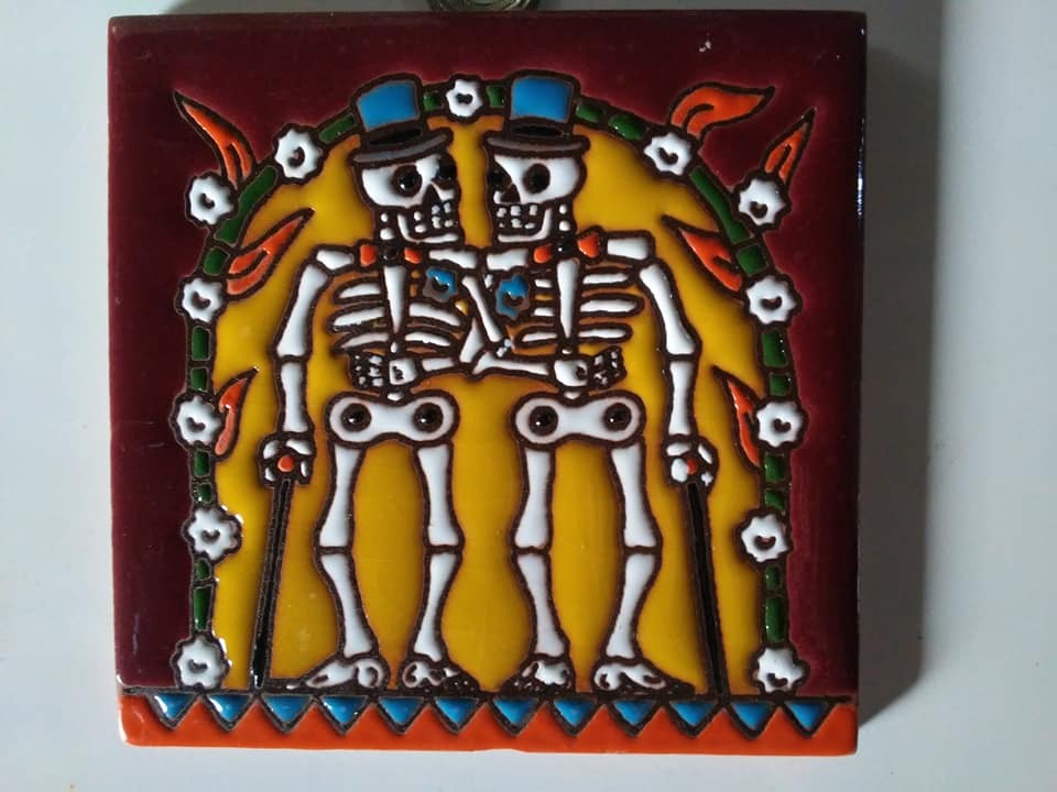 Azulejo Relieve Catrinas Boda H