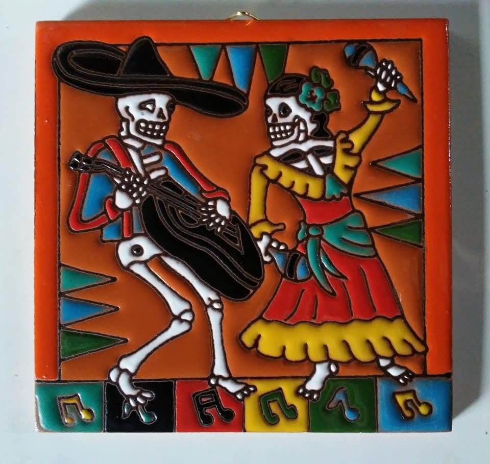 Azulejo Relieve Catrina Baile