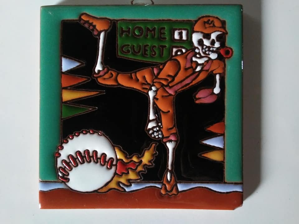 Azulejo Relieve Catrina Baseball