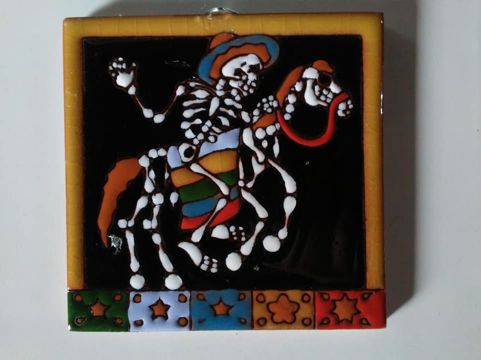 Azulejo Relieve Catrina Caballo