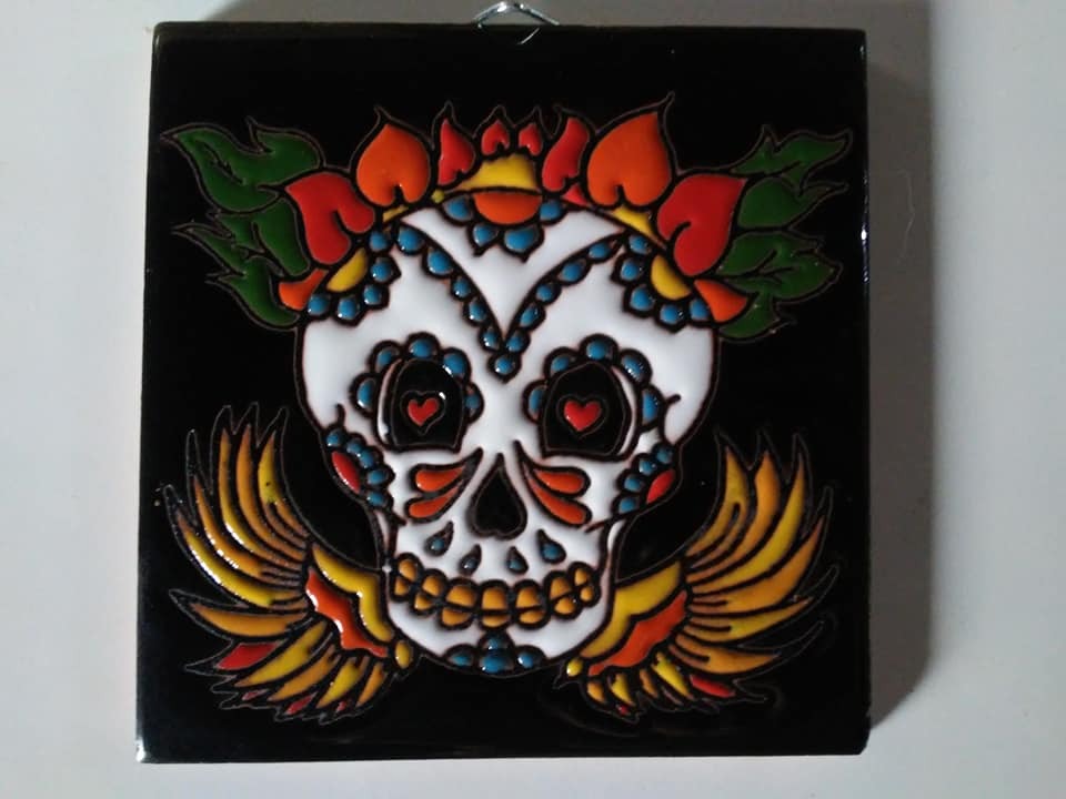 Azulejo Relieve Catrina Calavera