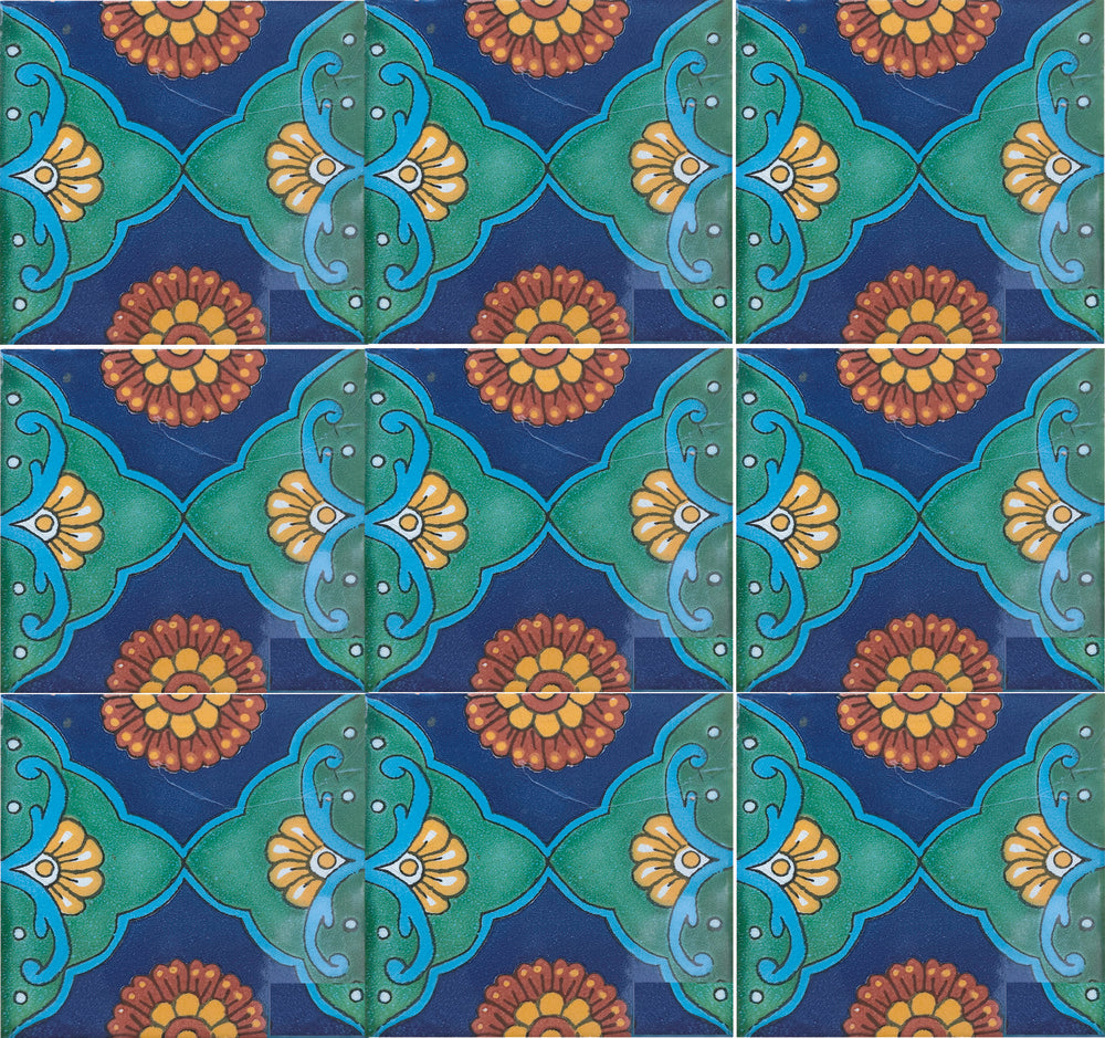 Azulejo Talavera Artesanal Decorado modelo 104