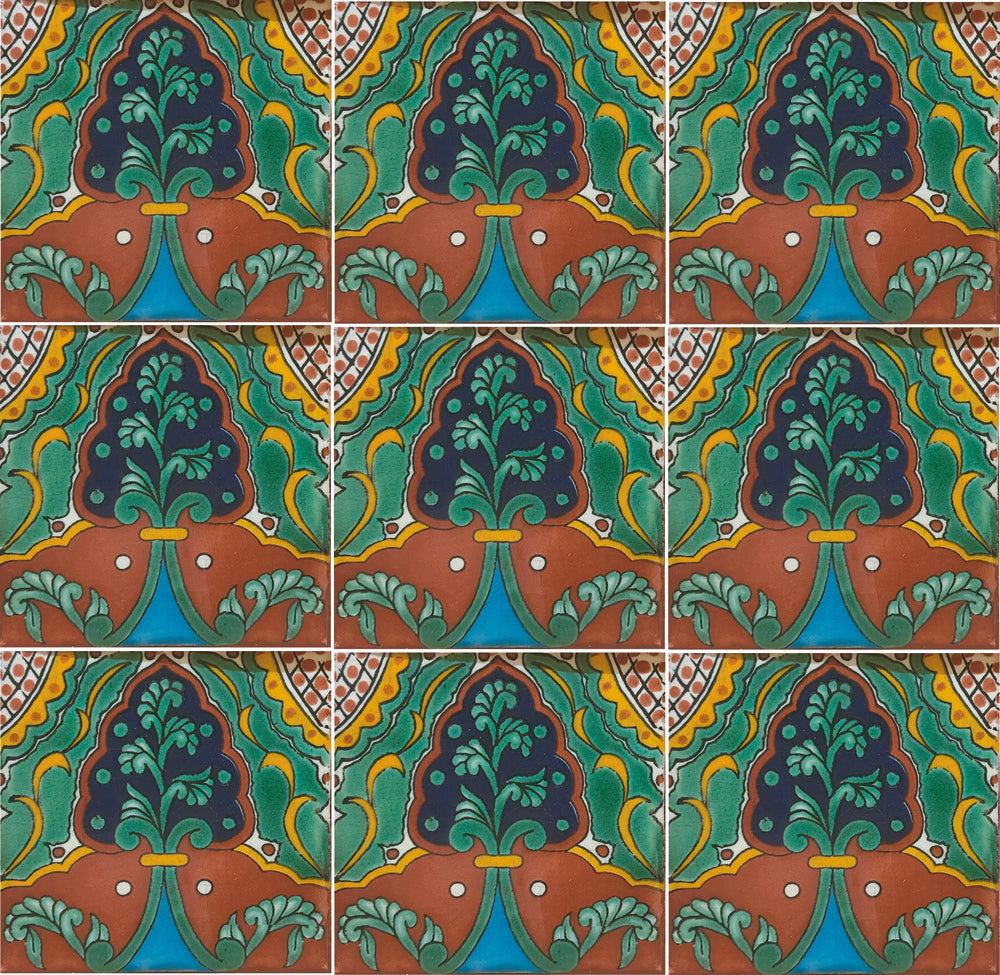 Azulejo Talavera Artesanal Decorado modelo 106