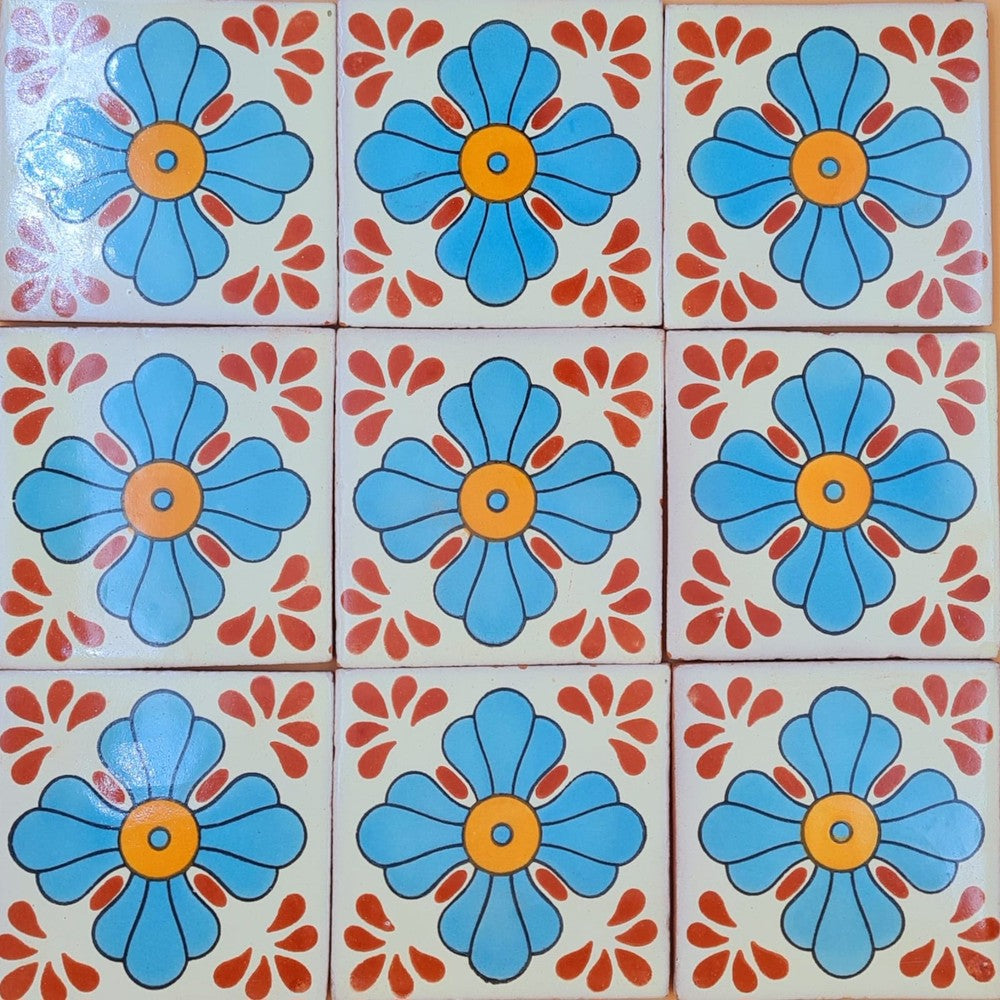 Azulejo Talavera Artesanal Decorado modelo 114