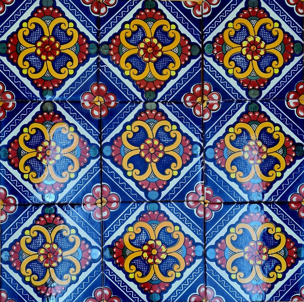 Azulejo Talavera Artesanal Decorado modelo 128