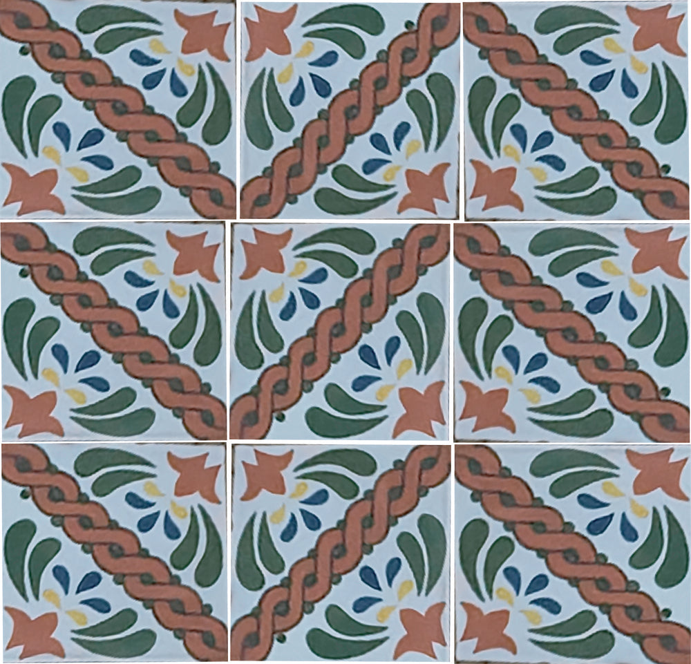 Azulejo Talavera Artesanal Decorado modelo 033