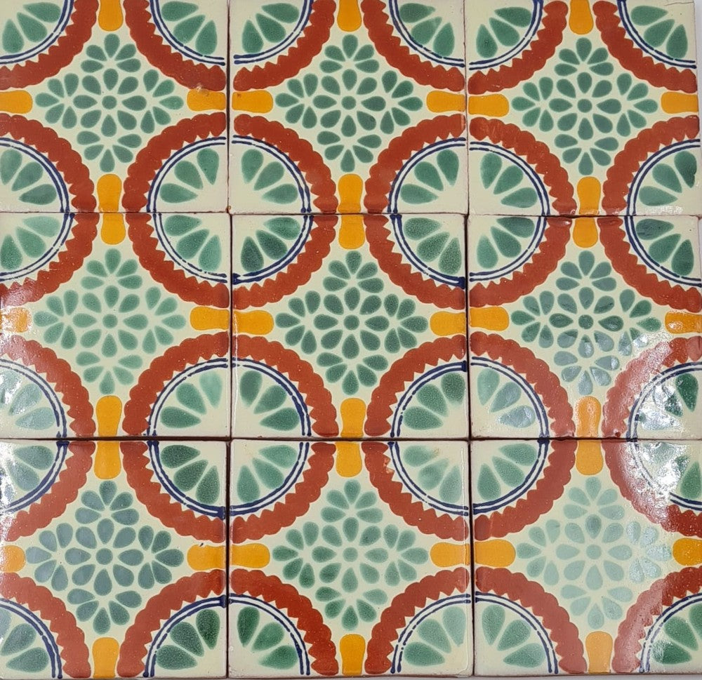 Azulejo Talavera Artesanal Decorado modelo 037