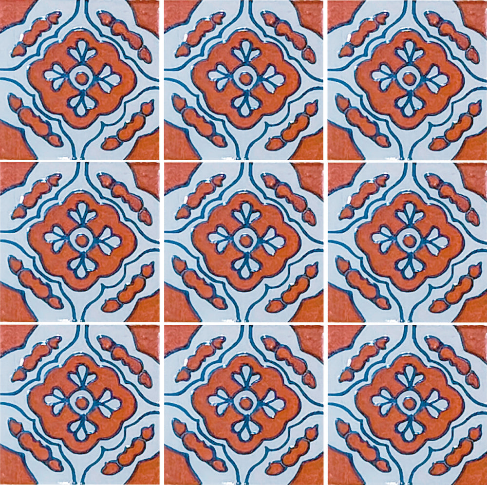 Azulejo Talavera Artesanal Decorado modelo 049