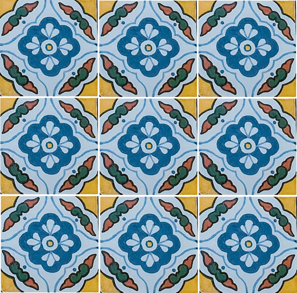 Azulejo Talavera Artesanal Decorado modelo 050