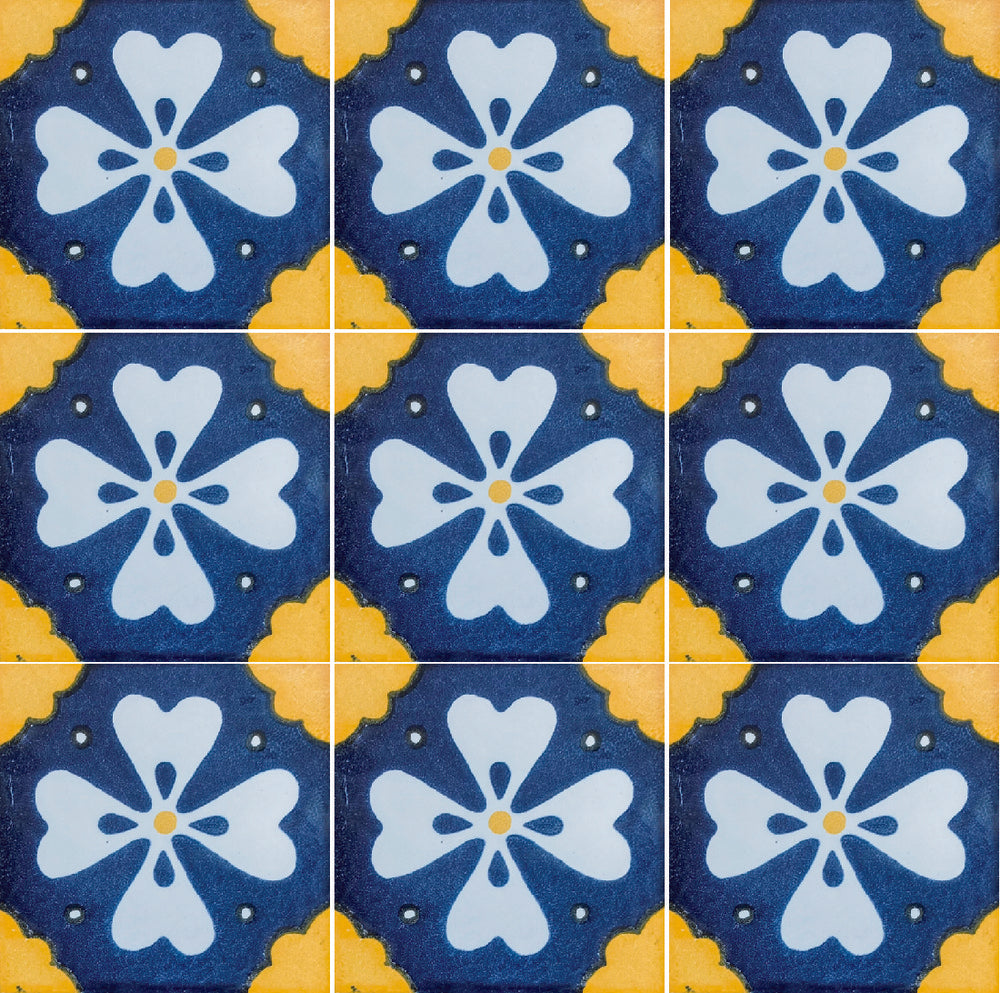 Azulejo Talavera Artesanal Decorado modelo 058