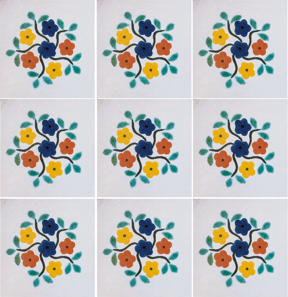 Azulejo Talavera Artesanal Decorado modelo 060