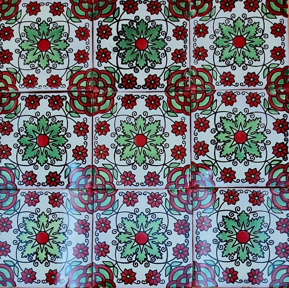 Azulejo Talavera Artesanal Decorado modelo 067