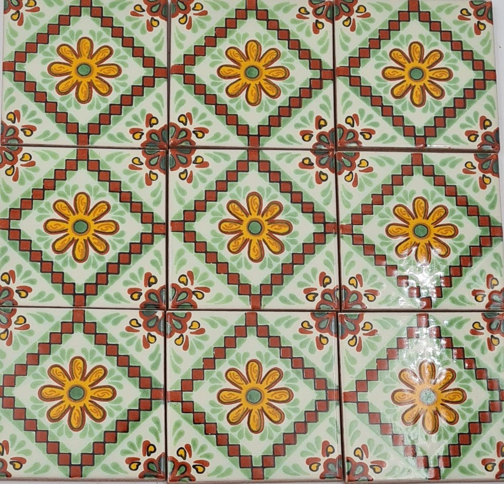 Azulejo Talavera Artesanal Decorado modelo 071